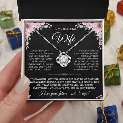 Love Knot Necklace — Meaningful Gift for Wife, “I Love You” Card