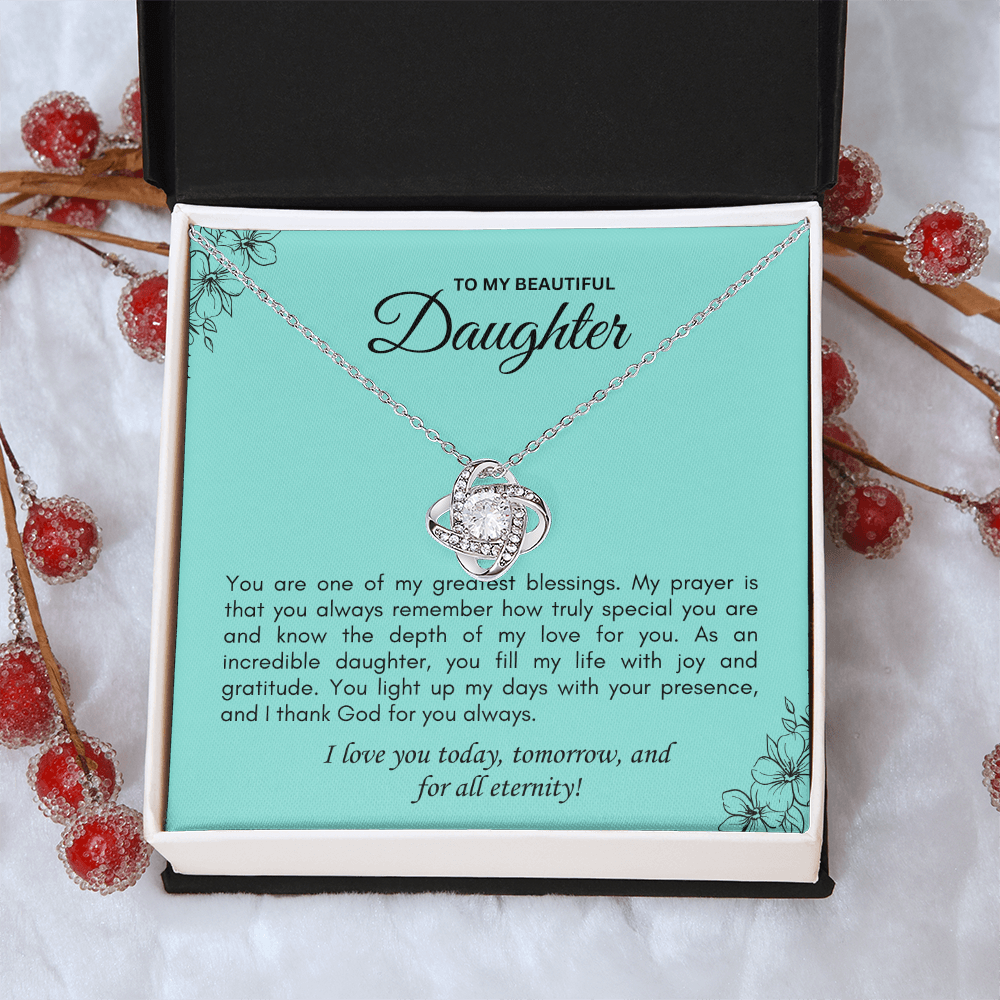 Love Knot Promise Necklace — A Daughter's Keepsake from Mom & Dad