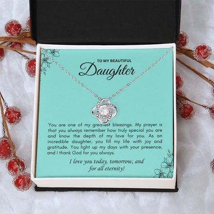 Love Knot Promise Necklace — A Daughter's Keepsake from Mom & Dad