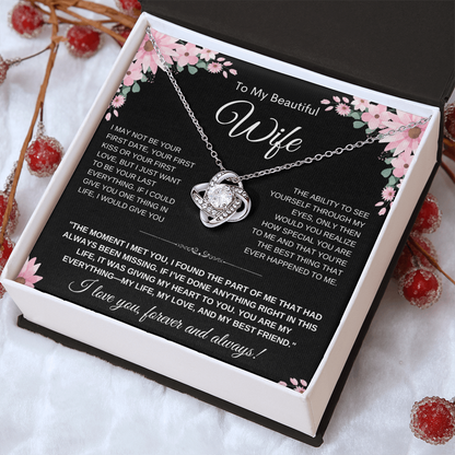 Love Knot Necklace — Meaningful Gift for Wife, “I Love You” Card