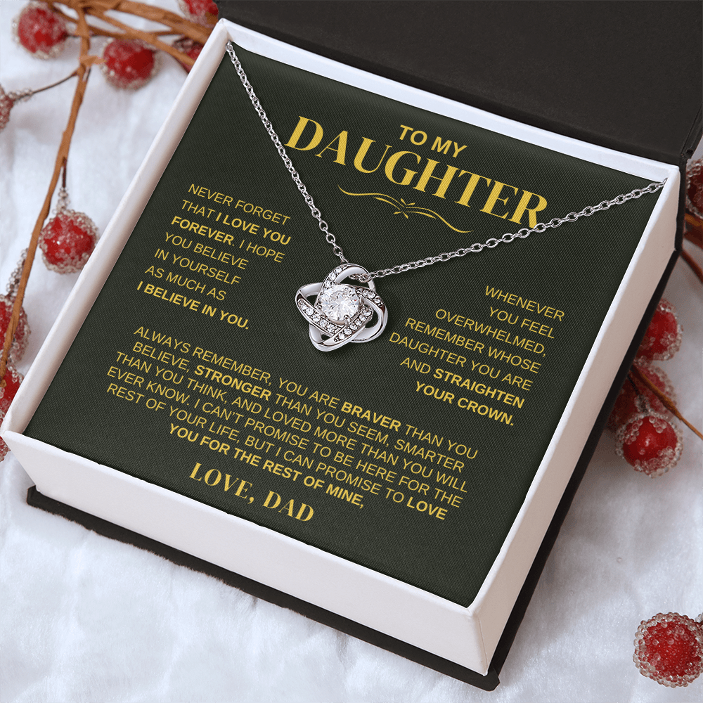 Love Knot Keepsake Necklace - "To My Daughter" Message Inside