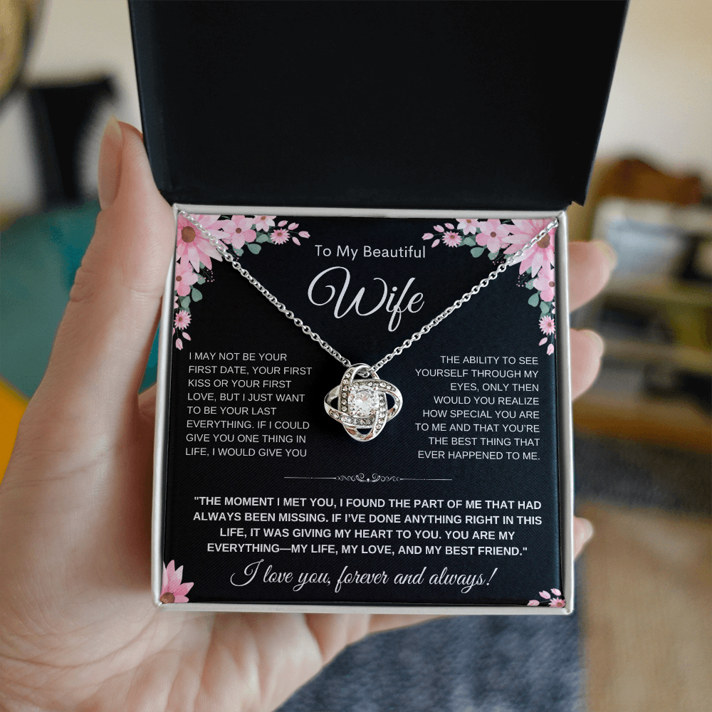 Love Knot Necklace — Meaningful Gift for Wife, “I Love You” Card