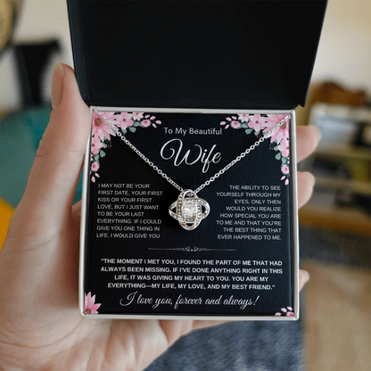 Love Knot Necklace — Meaningful Gift for Wife, “I Love You” Card