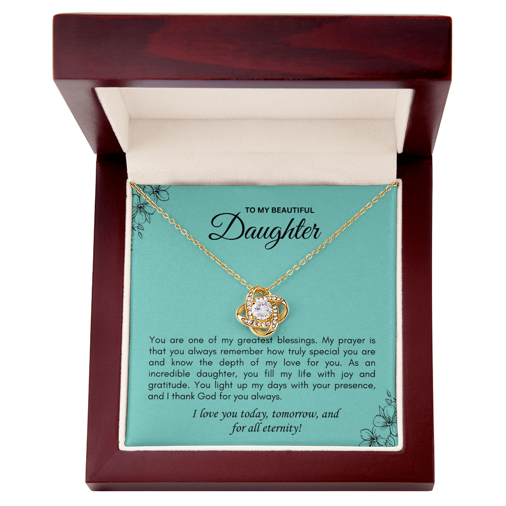 Love Knot Promise Necklace — A Daughter's Keepsake from Mom & Dad