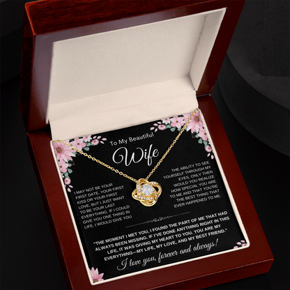 Love Knot Necklace — Meaningful Gift for Wife, “I Love You” Card