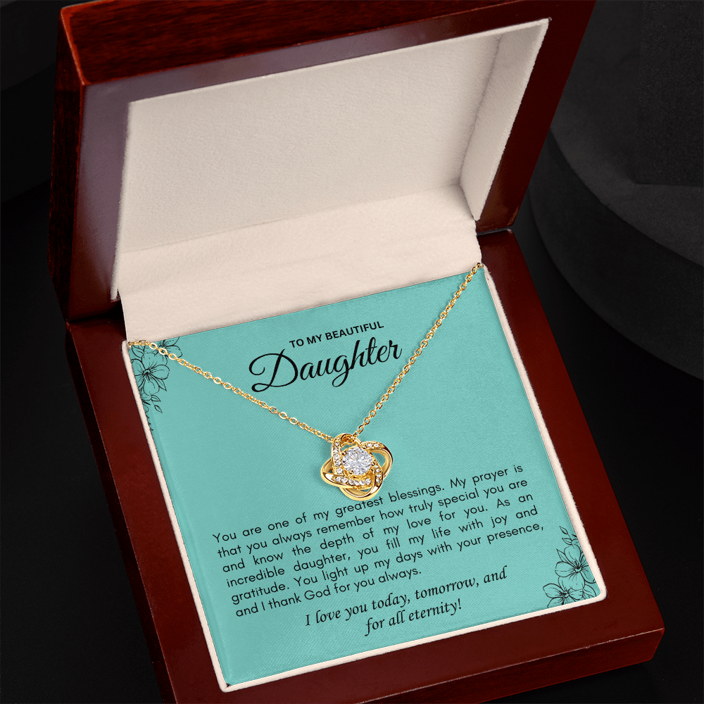 Love Knot Promise Necklace — A Daughter's Keepsake from Mom & Dad