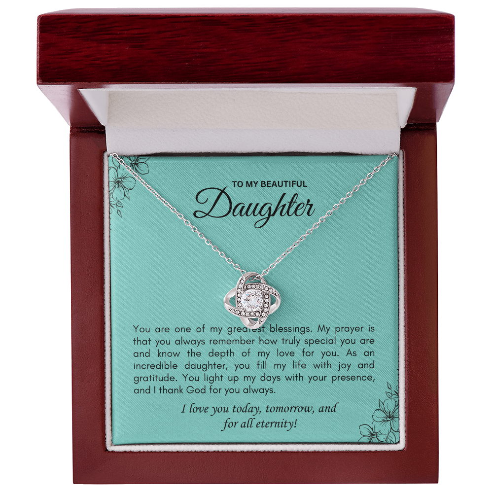 Love Knot Promise Necklace — A Daughter's Keepsake from Mom & Dad