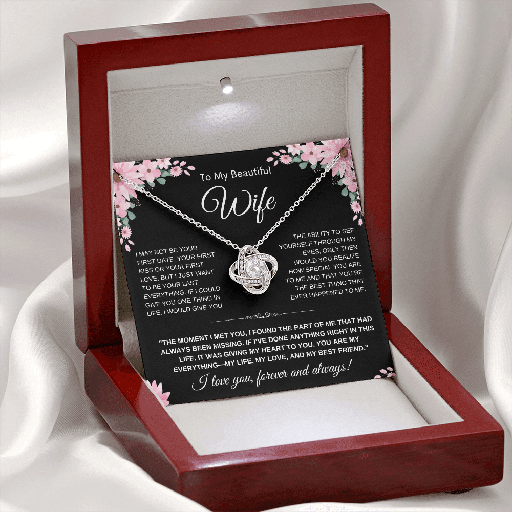 Love Knot Necklace — Meaningful Gift for Wife, “I Love You” Card