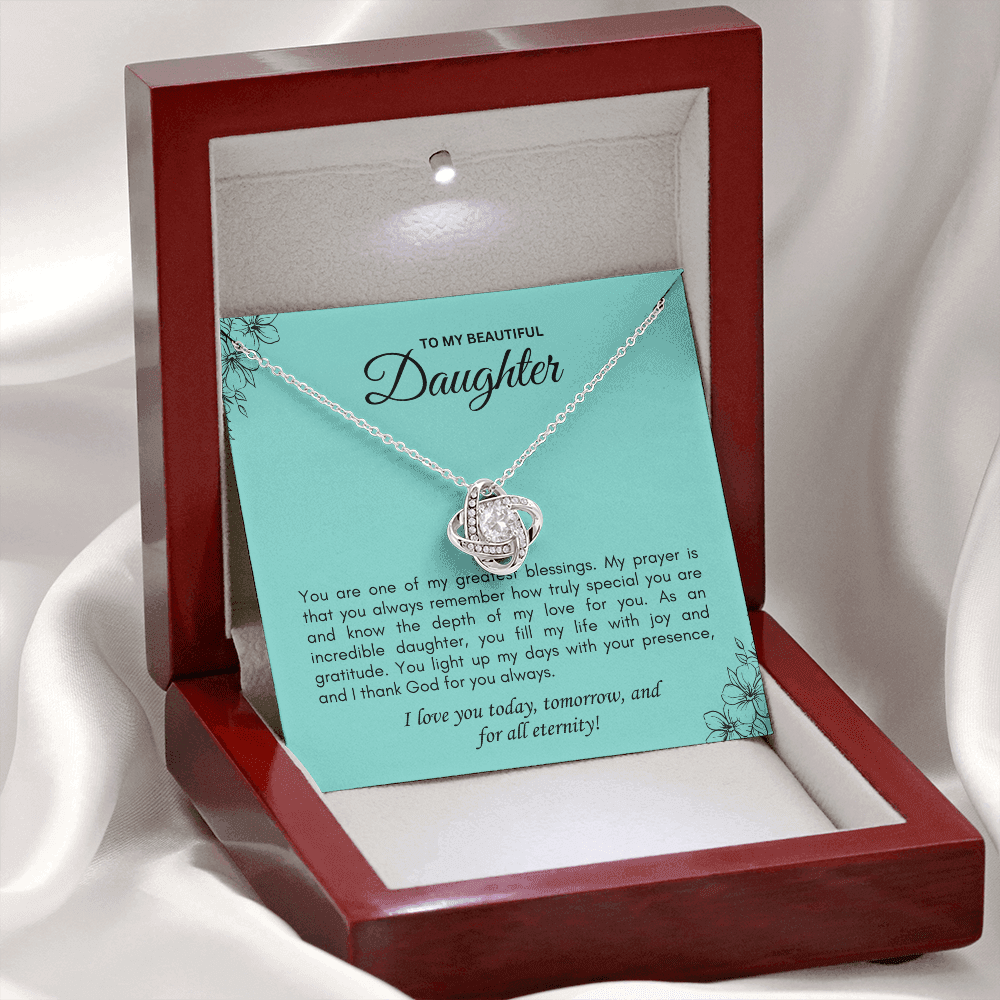 Love Knot Promise Necklace — A Daughter's Keepsake from Mom & Dad