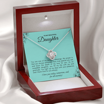 Love Knot Promise Necklace — A Daughter's Keepsake from Mom & Dad