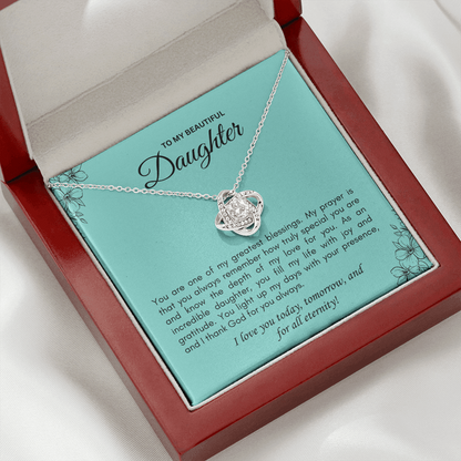 Love Knot Promise Necklace — A Daughter's Keepsake from Mom & Dad