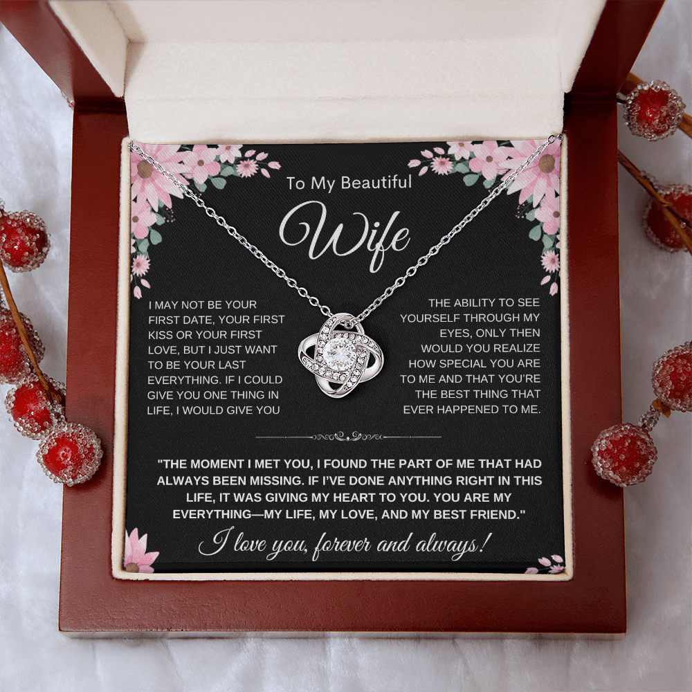 Love Knot Necklace — Meaningful Gift for Wife, “I Love You” Card