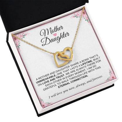 Mother and Daughter Heart Necklace | Interlocking Heart