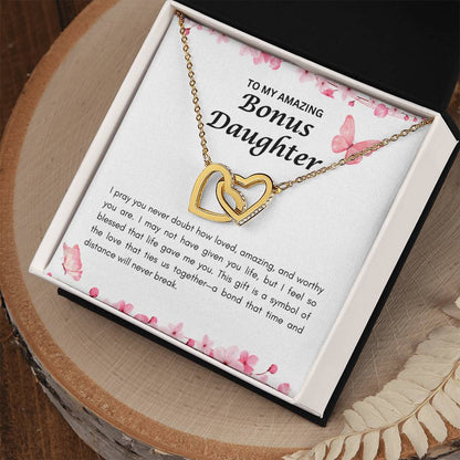 Bonus Daughter | Interlocking Heart Necklace | Gift for Daughter