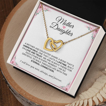 Mother and Daughter Heart Necklace | Interlocking Heart