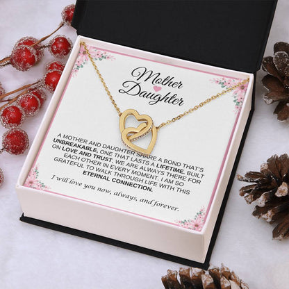 Mother and Daughter Heart Necklace | Interlocking Heart