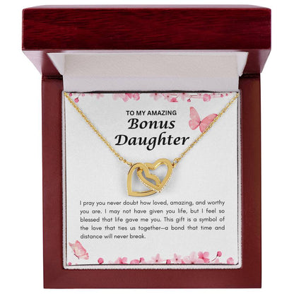 Bonus Daughter | Interlocking Heart Necklace | Gift for Daughter