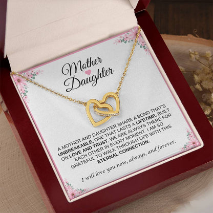 Mother and Daughter Heart Necklace | Interlocking Heart