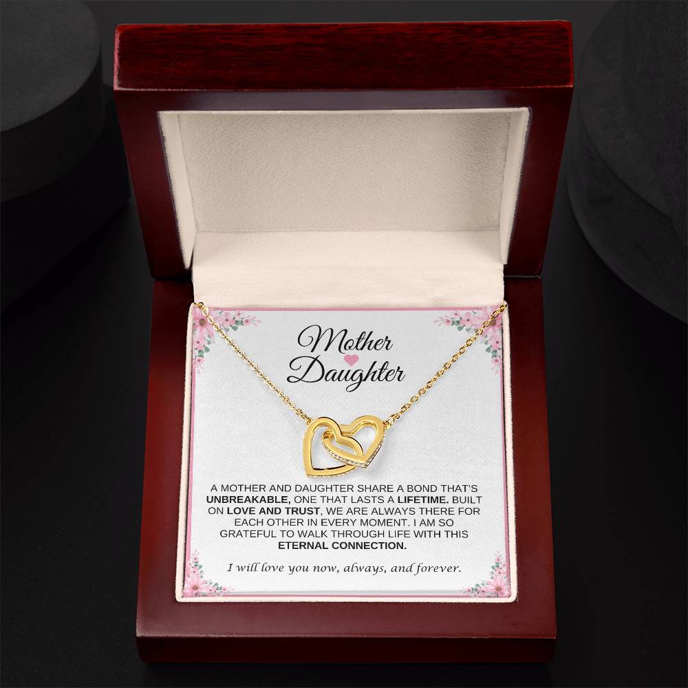 Mother and Daughter Heart Necklace | Interlocking Heart