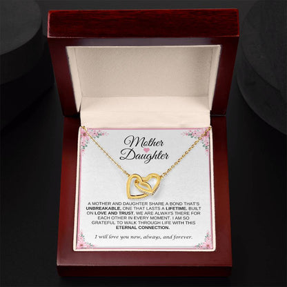 Mother and Daughter Heart Necklace | Interlocking Heart