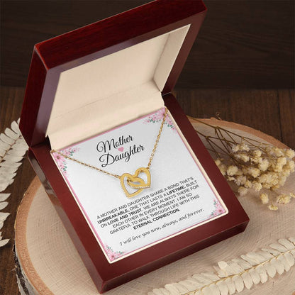 Mother and Daughter Heart Necklace | Interlocking Heart