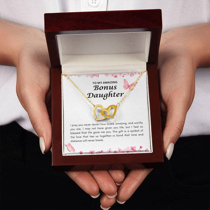 Bonus Daughter | Interlocking Heart Necklace | Gift for Daughter