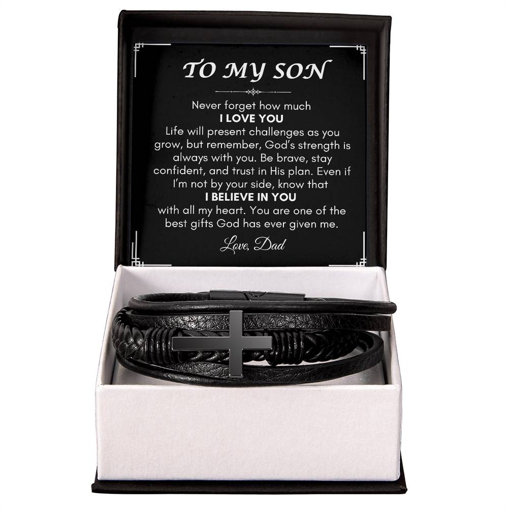Son from Dad | Men's Cross Bracelet | Gift for Son