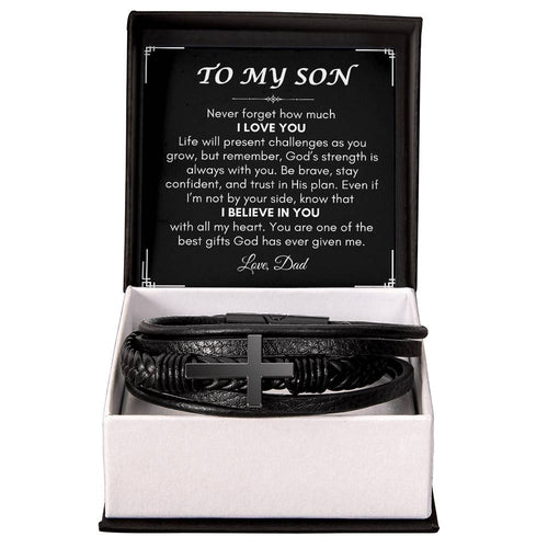 Son from Dad | Men's Cross Bracelet | Gift for Son