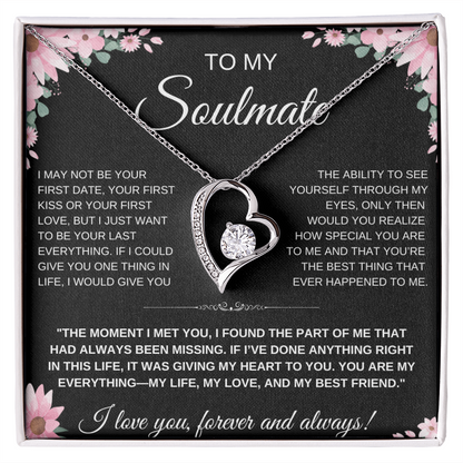 To My Soulmate Heart Necklace — Heart Pendant Gift for Her, Anniversary