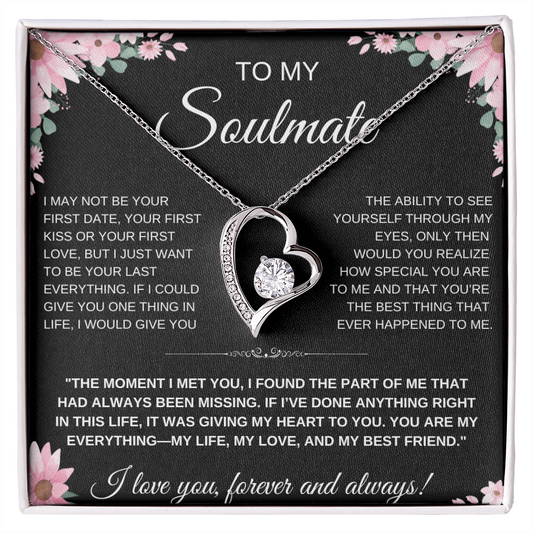 To My Soulmate Heart Necklace — Heart Pendant Gift for Her, Anniversary