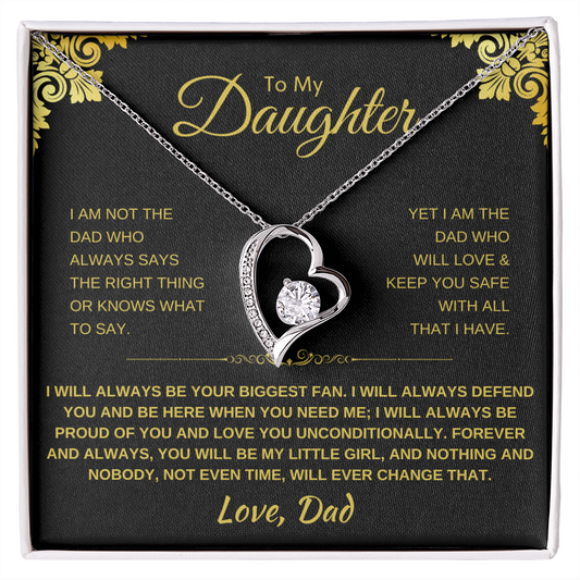 To My Daughter Heart Necklace - Sentimental Gift with Message