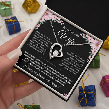 To My Wife Heart Necklace — Heart Pendant Gift for Her, Anniversary