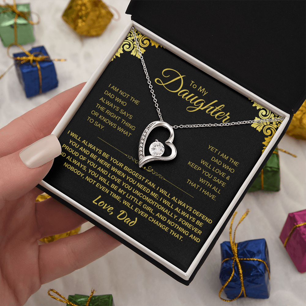 To My Daughter Heart Necklace - Sentimental Gift with Message
