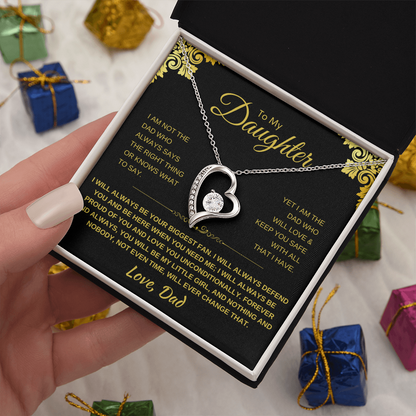 To My Daughter Heart Necklace - Sentimental Gift with Message