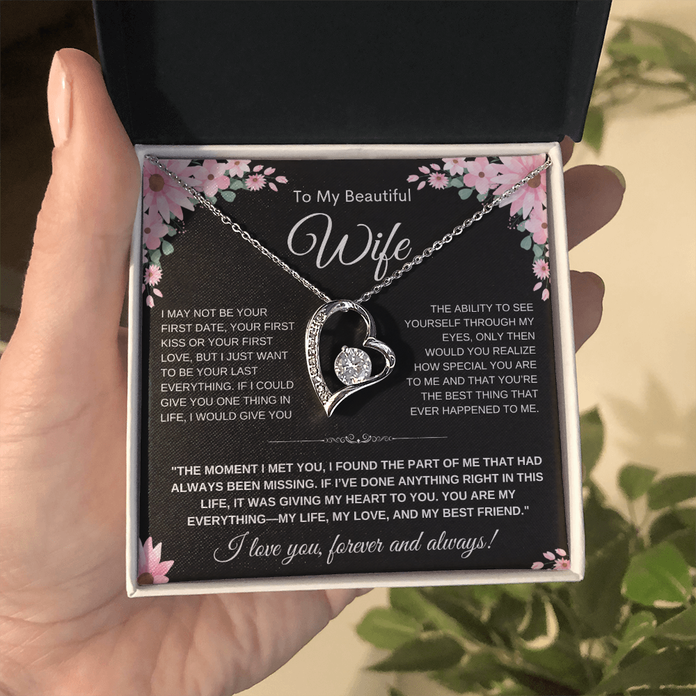 To My Wife Heart Necklace — Heart Pendant Gift for Her, Anniversary