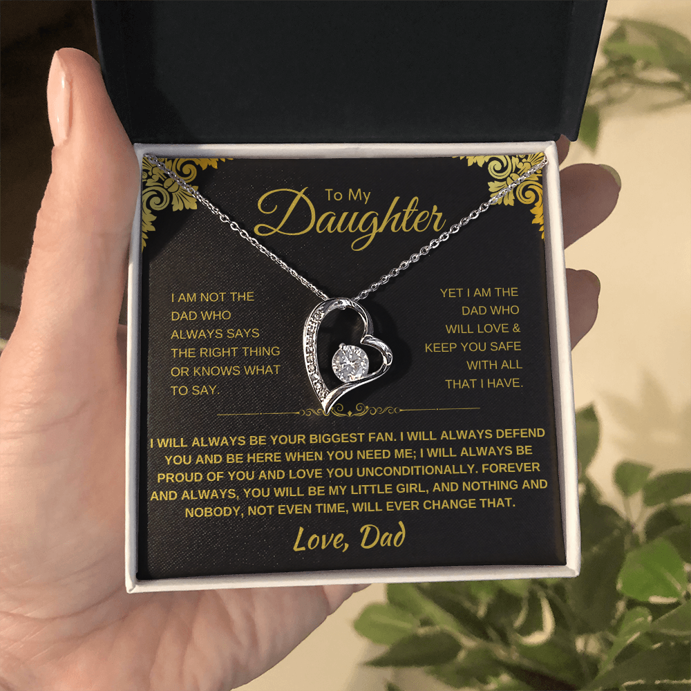 To My Daughter Heart Necklace - Sentimental Gift with Message