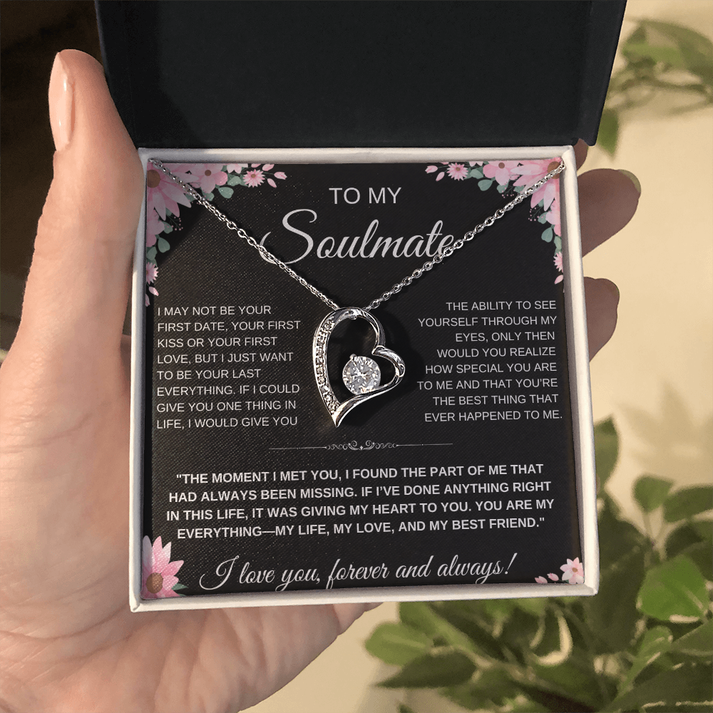 To My Soulmate Heart Necklace — Heart Pendant Gift for Her, Anniversary