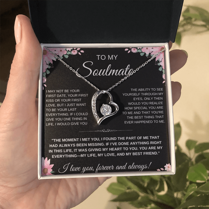 To My Soulmate Heart Necklace — Heart Pendant Gift for Her, Anniversary