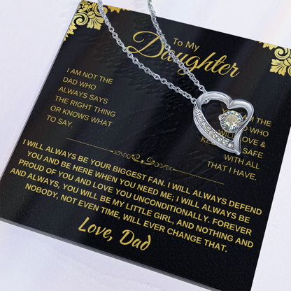 To My Daughter Heart Necklace - Sentimental Gift with Message