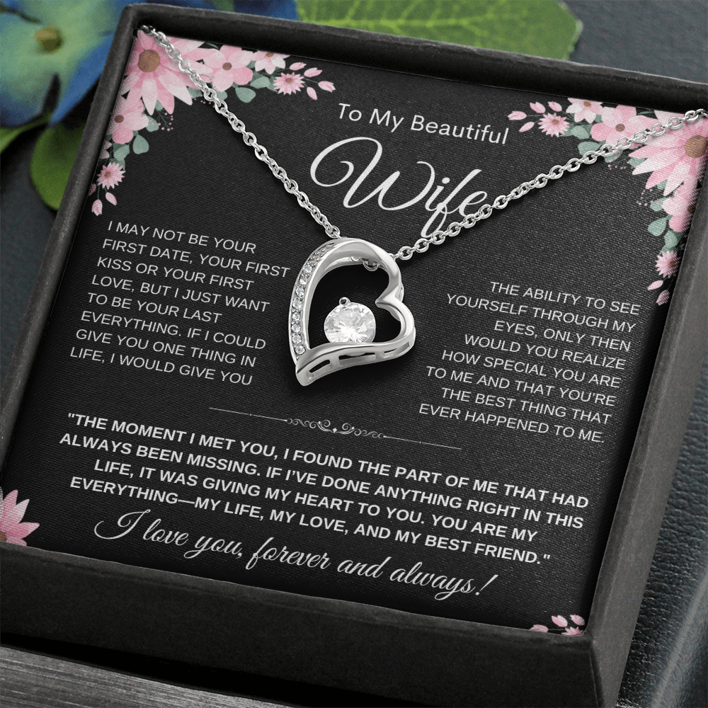 To My Wife Heart Necklace — Heart Pendant Gift for Her, Anniversary