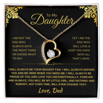 To My Daughter Heart Necklace - Sentimental Gift with Message