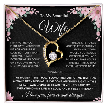 To My Wife Heart Necklace — Heart Pendant Gift for Her, Anniversary
