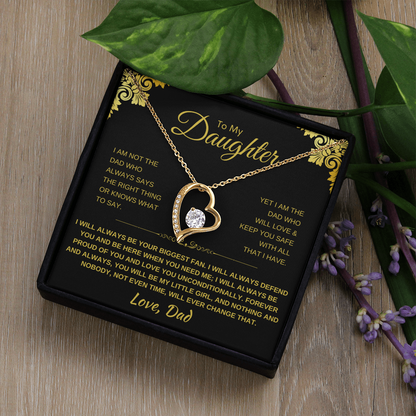 To My Daughter Heart Necklace - Sentimental Gift with Message