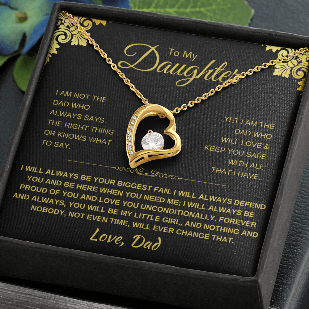 To My Daughter Heart Necklace - Sentimental Gift with Message