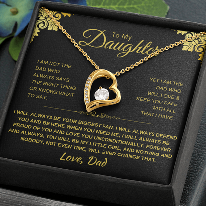 To My Daughter Heart Necklace - Sentimental Gift with Message
