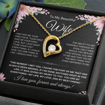 To My Wife Heart Necklace — Heart Pendant Gift for Her, Anniversary