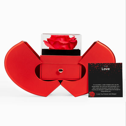 "My Love" Love Knot Necklace & Eternal Rose Gift Box - Imperfect Love & Commitment Jewelry Set