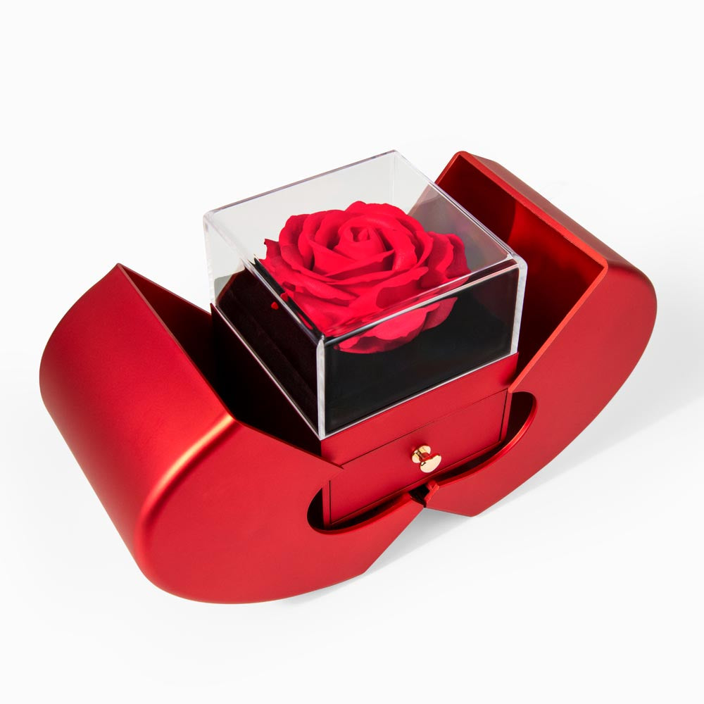 "My Love" Love Knot Necklace & Eternal Rose Gift Box - Imperfect Love & Commitment Jewelry Set