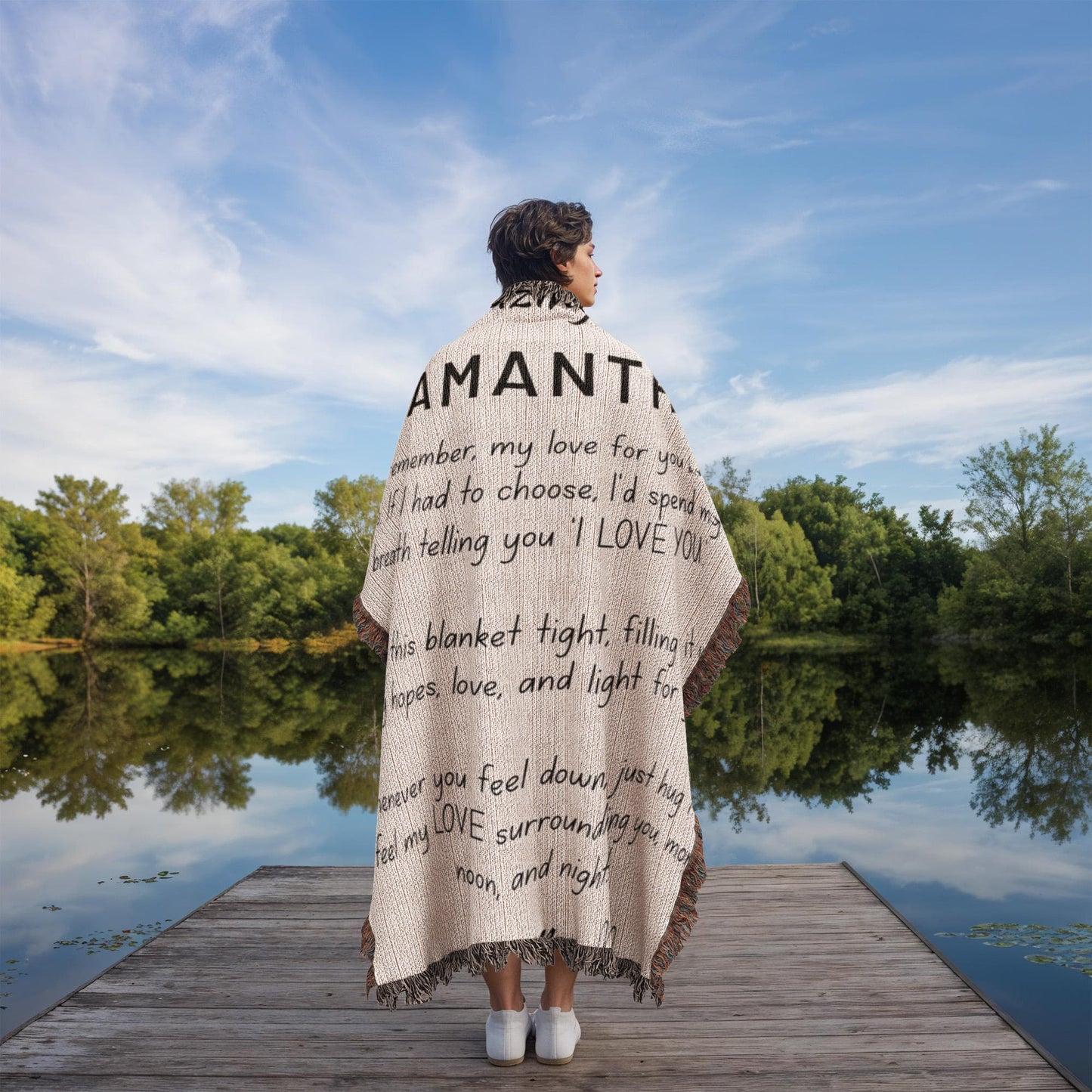 Personalized Daughter Woven Blanket – Cotton Jacquard Heirloom Throw