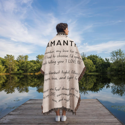 Personalized Daughter Woven Blanket – Cotton Jacquard Heirloom Throw